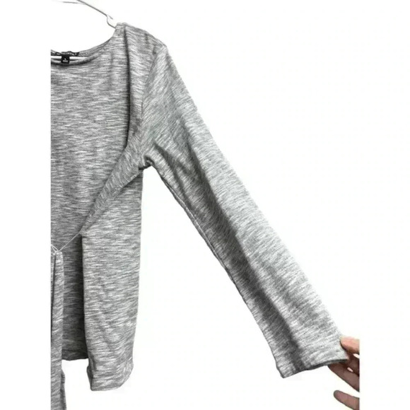 J Crew Mercantile Long‎ Sleeve Shirt With Belt Women's Size Large Gray - Picture 3 of 6